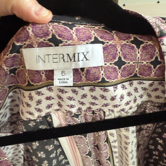 INTERMIX Mixed Print Button Front Romper - Picture 3 of 8